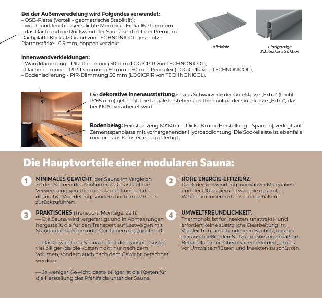 Die Hauptvorteile einer modularen Sauna
